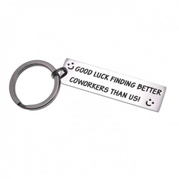 New Silver Tone Funny Coworkers Good Bye Gift Keychain - Picture 1 of 4